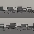 Modern Black Leisure Chairs With Sleek Metal Frames And Various Contemporary Designs