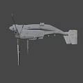 Military Tiltrotor Helicopter With Gray Body Large Rotors And Number 12