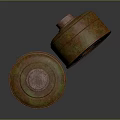 Rusty Old Military Bomb Shells Circular Ammunition With Rusty Texture