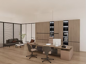 Modern Office Manager Office Boss Desk Office Sofa President Office Furniture Office Furniture Combination 3d model