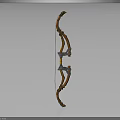 Handcrafted Traditional Wooden Bow Weapon With Ornate Decorations And Classic Design