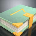 Stylish Green Cover Notebook with Yellow Corners and Strap for Daily Use