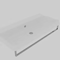 White Rectangular Modern Washbasin With Black Metal Supporting Stand And Drain Hole 3d model