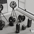 Fan Electric fan Cooling fan Cooling fan Fan combination 3d model