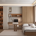 Modern Stepping Rice Bedroom No Main Lamp Bedroom Study Second Bedroom 3d model