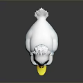 Cute White Duckling Toy With Yellow Beak Green Eyes And Orange Feet