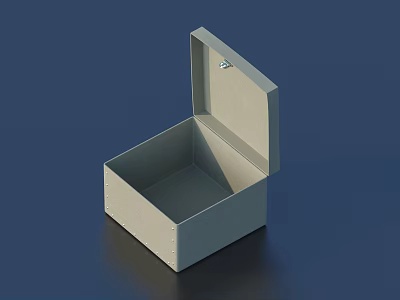 Gray Square Storage Basket with Lid Featuring Simple Design for Home Organizing Needs 3d model