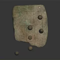 Traditional Board Game Entertainment Using Stone Slab Board and Carved Stone Chess Pieces