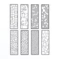 Decorative Room Dividers Featuring Geometric Lattice Stone Texture And Abstract Patterns 3d model