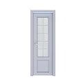 White Interior Hinged Door Featuring Clear Glass Panes And Simple Design 3d model