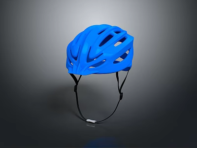 Blue Cycling Helmet with Ventilated Design Adjustable Straps and Lightweight Construction 3d model