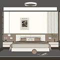 Modern Bedroom Interior Design With Large Bed Decorative Poster And Wooden Flooring