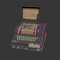 Vintage Mechanical Office Calculator With Classic Keyboard Knobs And Paper Roll 3d model