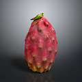 Fresh Red Dragon Fruit With Green Spikes And Vibrant Ripe Exterior