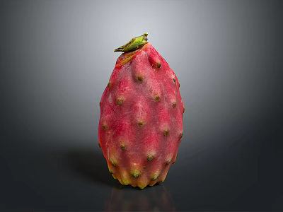 Fresh Red Dragon Fruit With Green Spikes And Vibrant Ripe Exterior 3d model