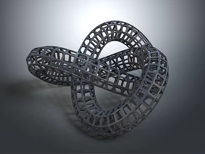 Intelligent Machine Featuring Grey Lattice Circular Structure and Complex Geometric Design 3d model