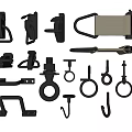 Various Metal Hooks in Different Shapes and Sizes for Multiple Applications 3d model