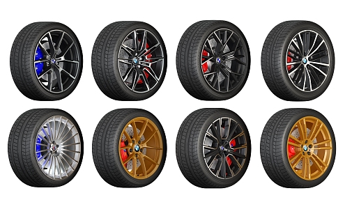 modern tires bmw tire wheels 3d model