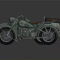 Vintage Green Motorcycle Classic Design With Leather Seat Round Headlight And Spoked Wheels