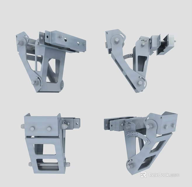 Industrial Equipment Metal Structural Mechanical Components Displayed From Multiple Angles 3d model 