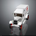 Vintage White Ambulance With Red Cross And Lifesaving Signage On Body