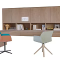 Nordic Style Desk and Chair Simple Desk 3d model