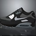 Nike Air Max Sneakers Black Gray White Synthetic Upper Air Cushion Sole Logo Detail Design