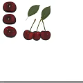 Fresh Juicy Ripe Red Cherries With Green Leaves On White Background