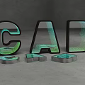 3D Letter Sculpture Carving Featuring Geometric Spiral Patterns And Modern Design