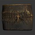Vintage Handcrafted Wooden Musical Drum With Rustic Surface And Intricate Woven Straps Design