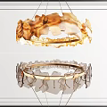 Modern Circular Chandelier Design With Natural Fragments And Transparent Elements 3d model