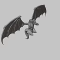 Game And Movie Character Dragon With Large Wings And Dark Scales