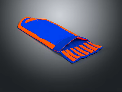 Blue And Orange Striped Foldable Portable Outdoor Living Mat For Camping And Picnic 3d model