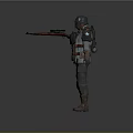 Military Combat Uniform With Helmet Armor Backpack And Tactical Gear