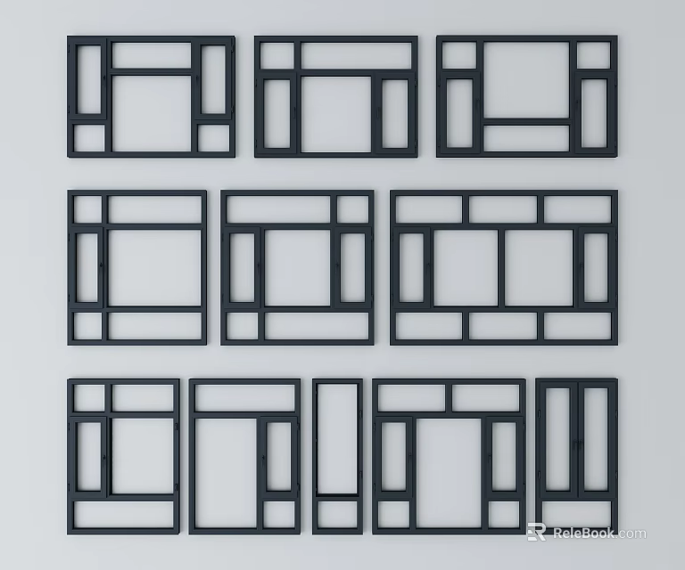 Casement Windows Various Designs With Different Frame Structures And Styles 3d model