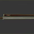 Sharp Long Sword With Silver Metal Blade And Brown Leather Scabbard