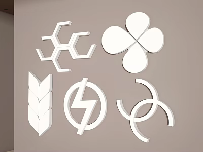 Modern White Decorative Ceiling Lights With Various Geometric Shapes For Home Interior 3d model