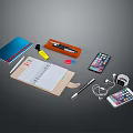Modern Electronic Devices Collection Featuring Smartphones Smartwatch Wireless Earphones And Tablet