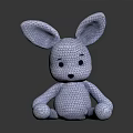Light Blue Handmade Knitted Rabbit Doll Home Decor Furniture Accessory