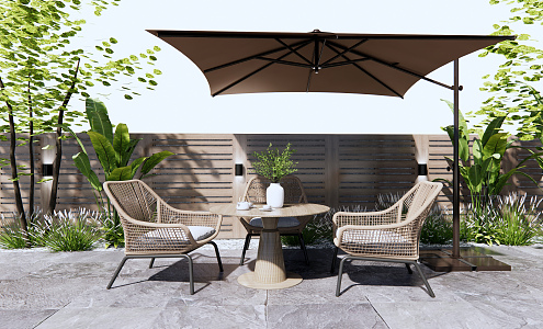 Modern Outdoor Table and Chair Outdoor Leisure Table and Chair 3d model