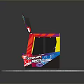 Colorful Two Player Arcade Machine With Decorative Top And Dual Screens