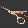 Premium Gold Metal Scissors With Intricate Carving For Hardware Tools And Craft Use
