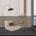 Modern Lazy Sofa light brown Lazy Sofa 3d model