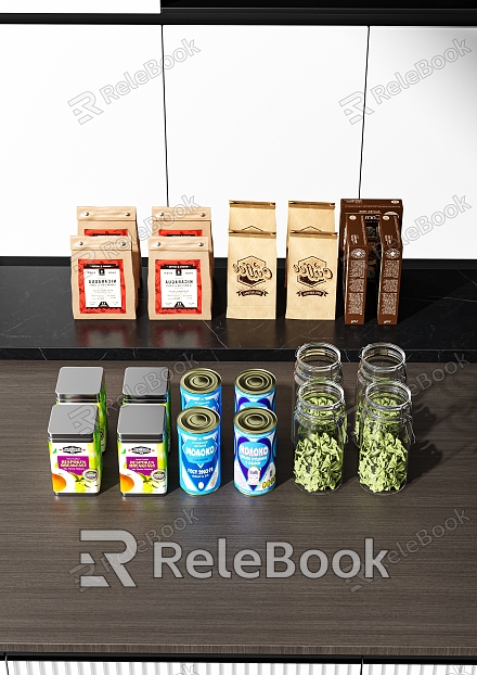 Kitchen small snacks canned food model