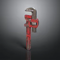 Sturdy Red Adjustable Wrench As Essential Industrial Mechanical Equipment Tool
