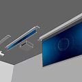 ceiling hidden electric curtain projector hidden projection curtain 3d model