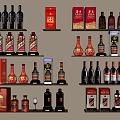 wine food red wine maotai liquor wuliangye wine box 3d model