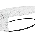 Modern Coffee Tables Set With White Speckled Surface And Black Metal Frames 3d model