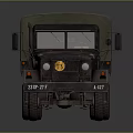 Vintage Six Wheel Military Truck With Canvas Covered Cargo Bed And Star Emblem
