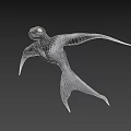 Silver Gray Mythical Creature With Streamlined Body Large Wings And Forked Tail